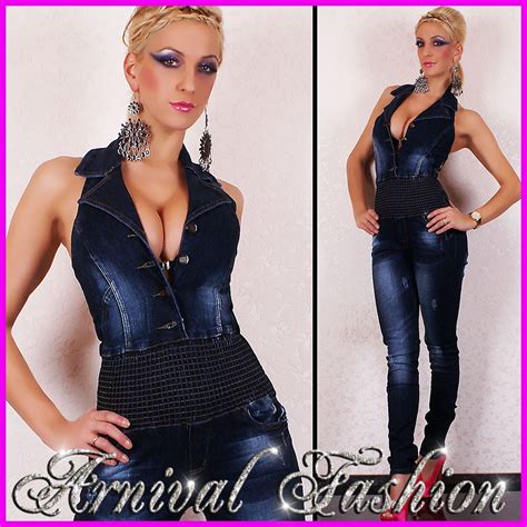 New Sexy Womens Jeans Overall Long Jumpsuit Ladies Designer Denim Wear Fashions Ebay