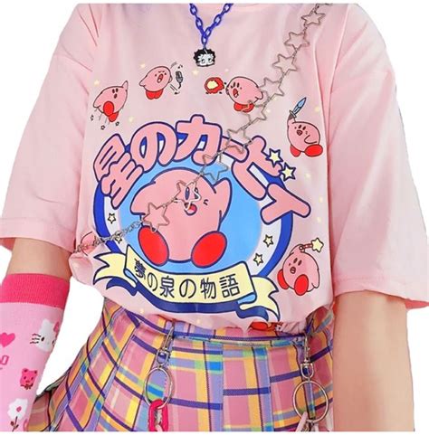 Kawaii Womens Sweet Cartoon Print Short Sleeve T Shirt Harajuku