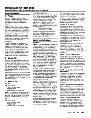 Fillable Online Form X Amended Corporation Franchise Or