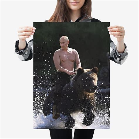 Vladimir Putin Poster Funny Putin Riding a Bear Meme Print - Etsy