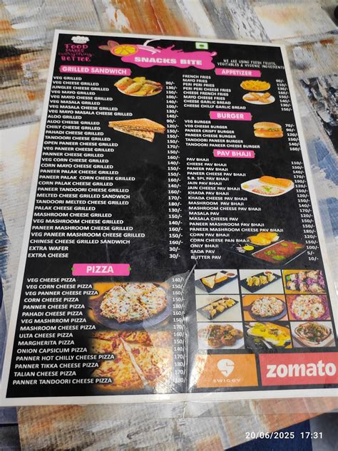 Menu at Snacks Bite, Navi Mumbai