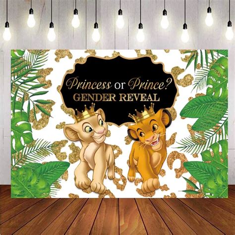 Lion King Baby Shower Decorations Gender Reveal Photo Background