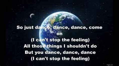 Can T Stop The Feeling Justin Timberlake Lyrics On Screen Youtube