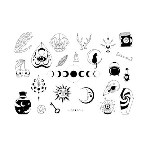 Stencils Witch Tattoo Designs Ready To Use Easy To Apply Magical