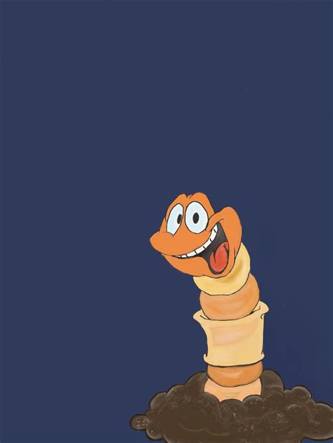 Wiggly Worm Procreate Children Illustration Illustration Bart