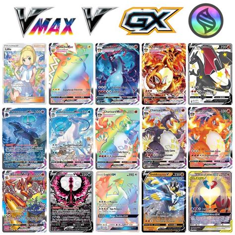 New Pokemon Cards Holographic Bord Game Vmax Gx Mega Tag Team