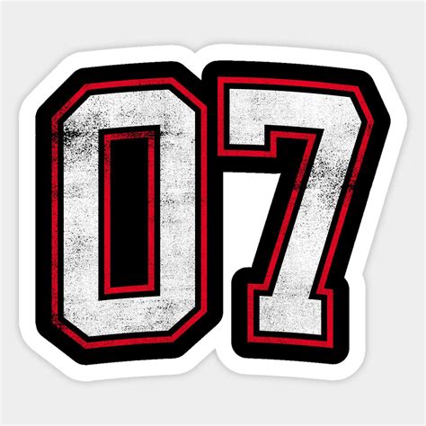 Customizable Number Seven Sticker