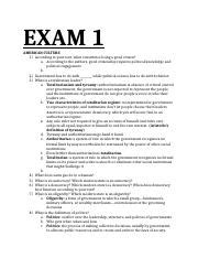 Govt Final Exam Test Review Exam American Culture According