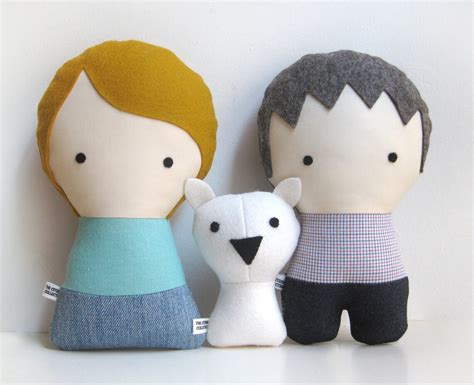 Pareja de muñecos personalizados con gato Muñecos de trapo Etsy España