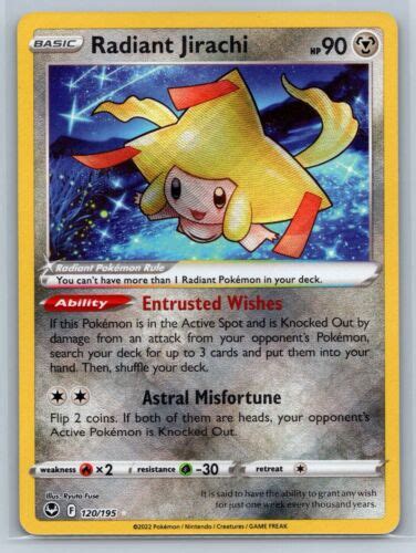 Radiant Jirachi Silver Tempest Shiny Holo Rare Pokemon Tcg