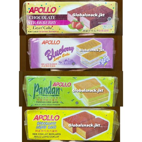 Jual APOLLO LAYER CAKE CHOCOLATE STRAWBERRY PANDAN BLUEBERRY