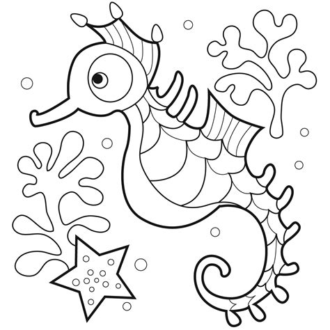 Free Printable Seahorse Coloring Pages For Kids