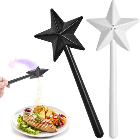 Vibbang 2pcs Magic Wand Salt And Pepper Shakers Wand Refillable