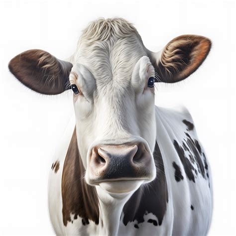 Hermosas Vacas Sobre Un Fondo Blanco Vaca De Granja Aislada En Blanco