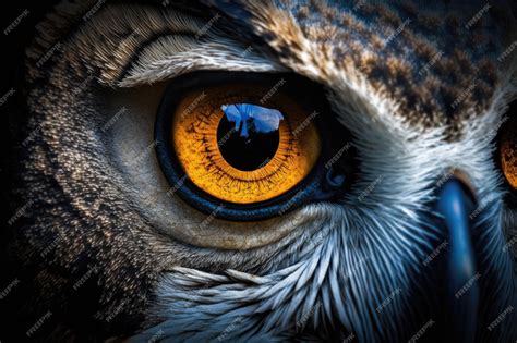 Premium Ai Image Closeup Of Owls Eyes Shining In The Darkness