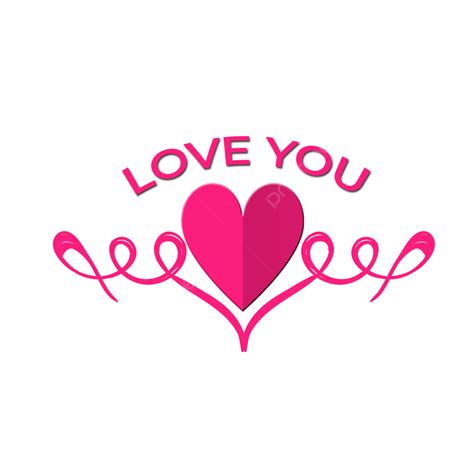 Valentines Day Hearts Clipart Transparent Background Love You Text