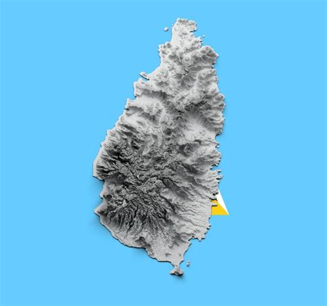 Premium Photo Saint Lucia Map Flag Shaded Relief Color Height Map On