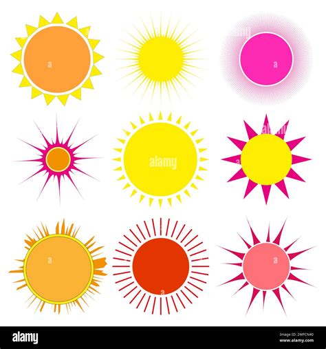 Yellow Sun Set Flat Style Vector Illustration Stock Image Eps 10