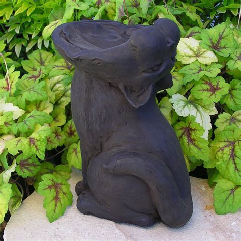 Cast Stone Cement Concrete Cat Birdfeeder Outdoor Garden Statue Ebay