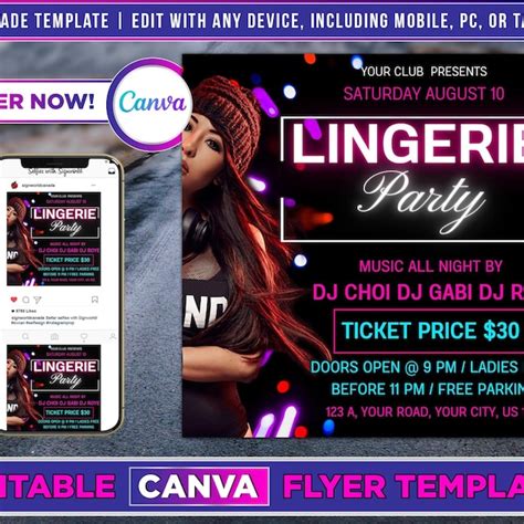 Lingerie Flyer Template Etsy
