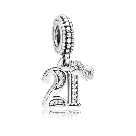 Pandora 21st Celebration Dangle Charm 21st Birthday Anniversary Drop