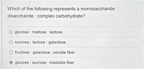 Solved Which Of The Following Represents A Monosaccharide Chegg