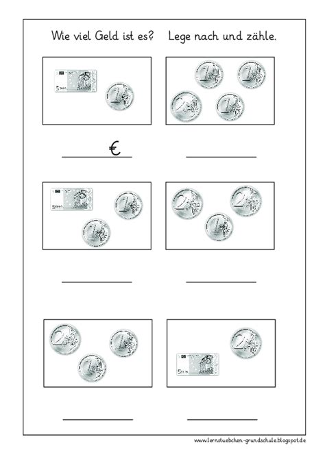 Geldbeträge legen und bestimmen pdf Lernstübchen