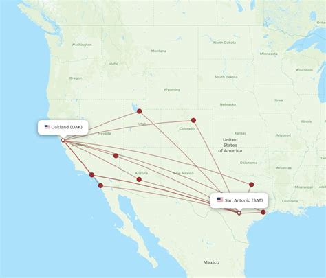 All Flight Routes From Oakland To San Antonio Oak To Sat Flight Routes