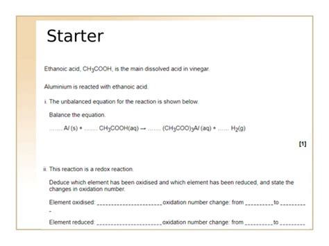 Ocr Chemistry Redox Reactions Titrations Teaching Resources