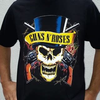 Camiseta Guns N Roses Camisa De Rock Guns N Roses Preta Algod O