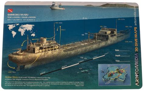 Art To Media Wreck Dive Site Map Shinkoku Maru Truk Lagoon