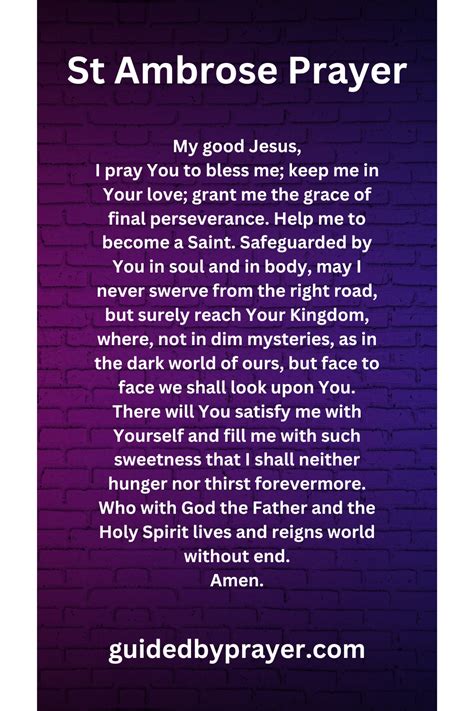 St Ambrose Prayer Guided By Prayer