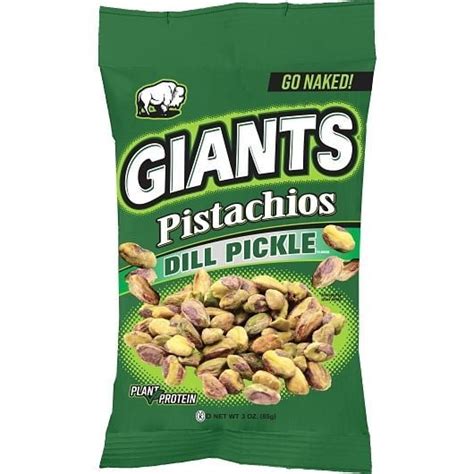 Giants Go Naked Pistachios Bold Dill Flavor No Shell 3 Ounce Pouch