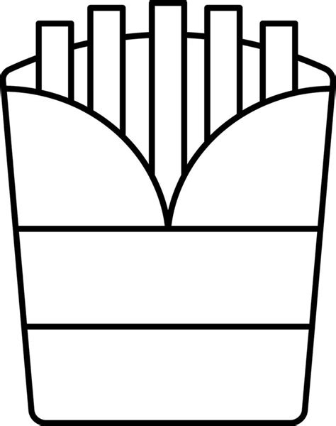 French Fries Box Icon In Black Outline Style 24556673 Vector Art At