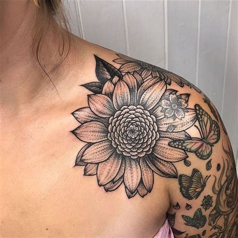 Sunflower Tattoo On Shoulder Inspirationfeed