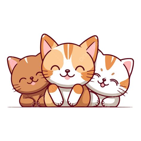 Cartoon Cute Cato On White Background Vector Cartoon Cat Cute Cat
