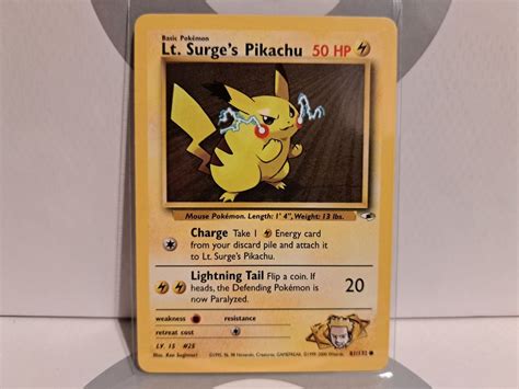 Lt Surge S Pikachu Gym Heroes Pokemon Karte Kaufen Auf Ricardo