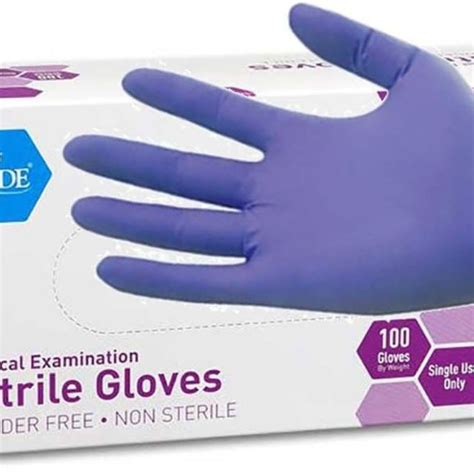 MedPride Powder Free Nitrile Exam Gloves Iris Blue Medium Box 100