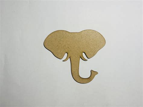 Laser Cut Wooden Elephant Head Cutout Unfinished Wood Elephant Head Shape SVG DXF CDR AI PDF ...