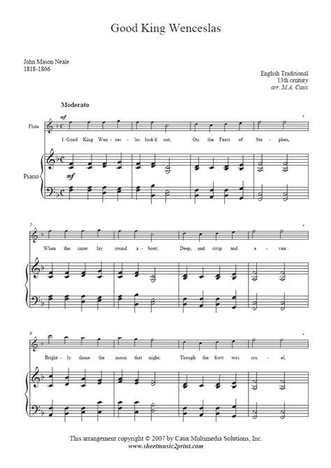 Good King Wenceslas Flute Sheetmusic2print