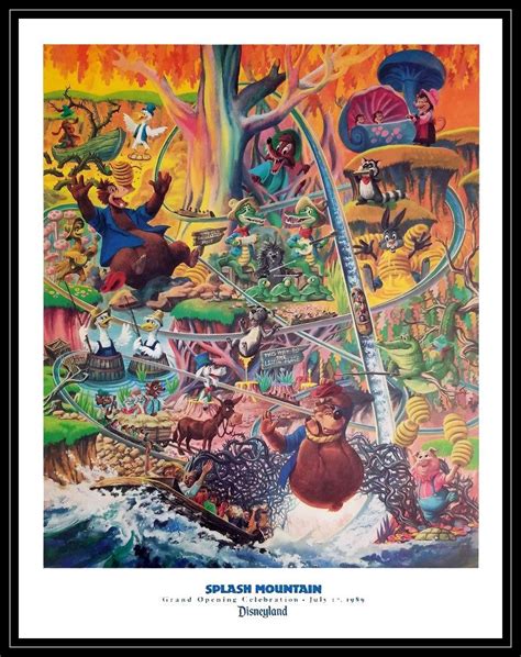 Splash Mountain Poster Vintage Disney Poster Attraction Poster Magic Kingdom Disney World Poster ...