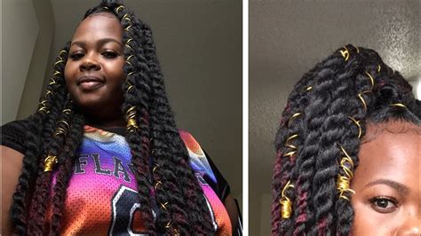 Jumbo Marley Hair Twist Rubberband Method TalkThrough Tutorial YouTube