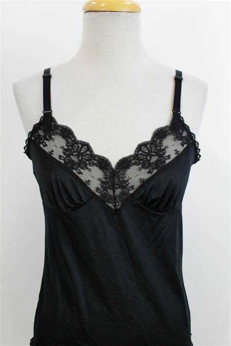 Vintage Black Lingerie Bodysuit 1970s Black Lace Han Gem