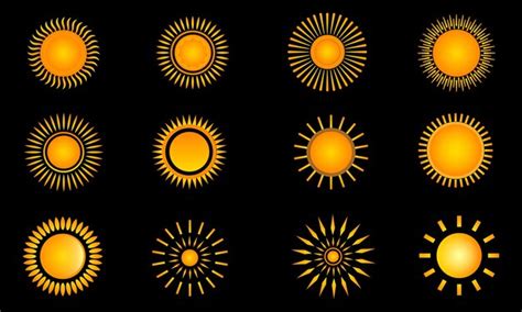 Conjunto De ícones Do Sol Vector Design Plano Coleção De Estrelas Do