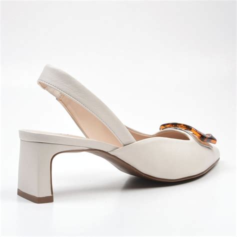 Slingback Off White Detalhe V Loucos Santos Loja Virtual