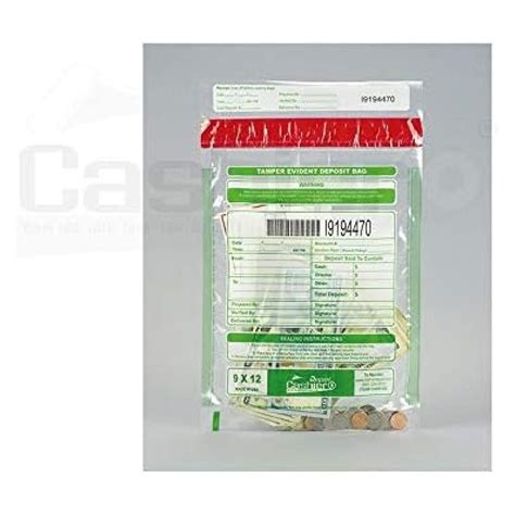500 Cashier Depot Tamper Evident Bank Deposit Bags, 9" x 12" Clear