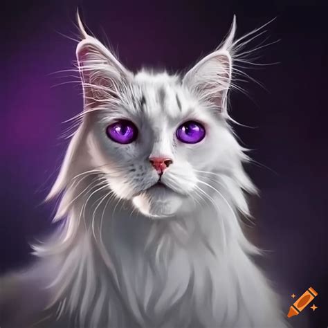 Flame Point Maine Coon Cat With 3 Purple Eyes On Craiyon