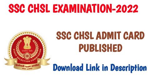 Ssc Chsl Examination Ssc Chsl Admit Card Chsl Admit Card