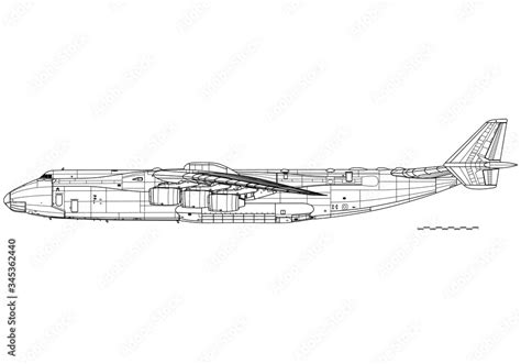 Antonov An 225 Mriya Cossack Vector Drawing Of Strategic Airlift Cargo