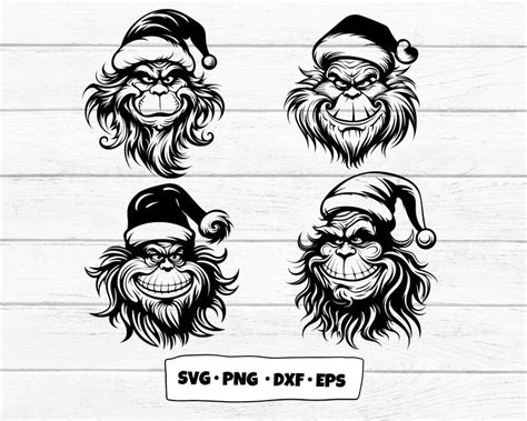 Grinch Svg Bundle Grinch Face Svg Cricut Grinch Silhouette Svg